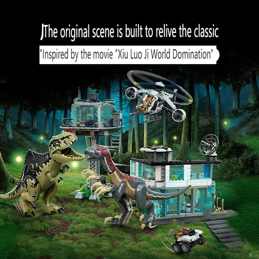 T Rex Dino Park Attack Base Building Blocks Toy Set T Rex Dinosaur Toys