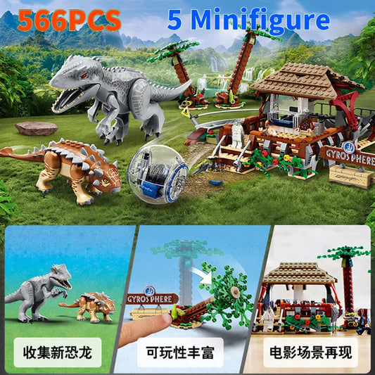 T Rex Series Park Scene Building Blocks Toy Set T Rex Dinosaur Toys