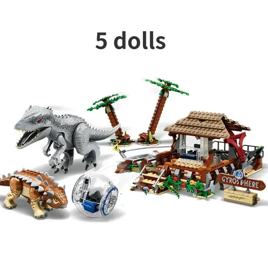 T Rex Series Park Scene Building Blocks Toy Set T Rex Dinosaur Toys